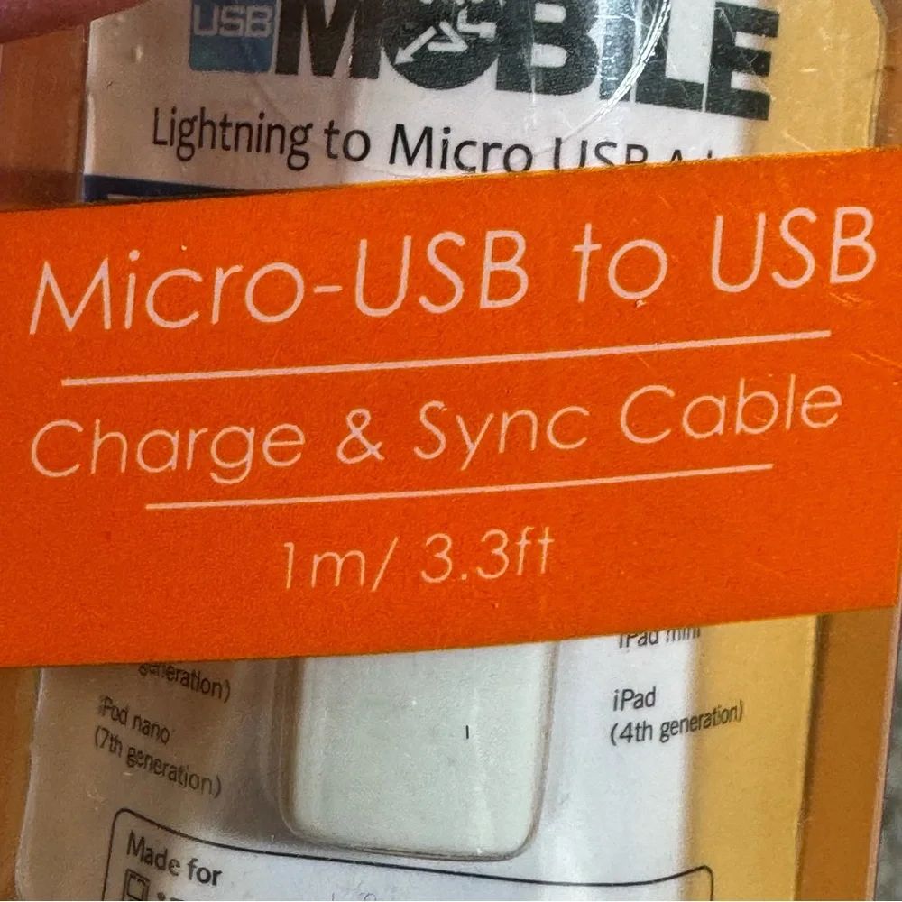 TODDY Micro-USB to USB Cable - Black and White and blue and white